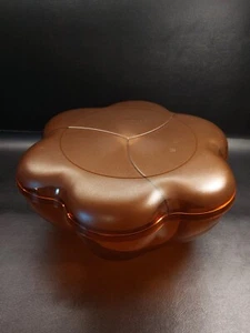 Tupperware Large Flower Shape Chip And Dip Salad Bowl 4624A-1 Amber - Picture 1 of 9