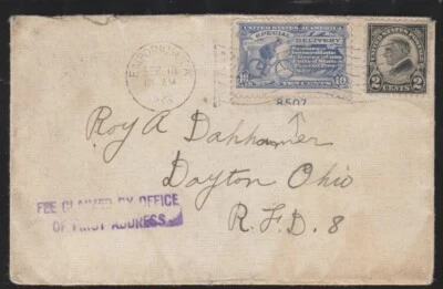 Scott E11 plate 8507 single and #610 on 1923 cover Emporium PA to Dayton Ohio - Image 1 of 2
