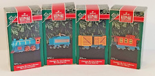 1992 Hallmark Complete 4 Ornament Set CHRISTMAS SKY LINE Metal Train Set  #19757