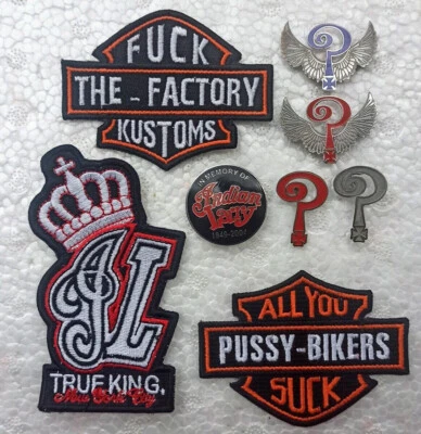 Parche y prendedor insignia emblema Indian Larry Chopper motocicleta 8 piezas Foto 1 de 4