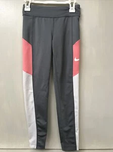 Nike Dry Fit Trophy Girls Tight Fit Training Leggings Gray/Pink/White Size S - Picture 1 of 3