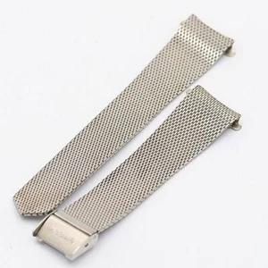 ENICAR Genuine Band Mens Wrist Watch Parts Silver Color approx. 18mm Used - Picture 1 of 3