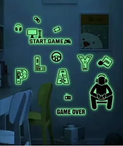 Game Wall Decal Glow in the Dark Gaming Wall Stickers Gamer Wall Decal - Picture 1 of 4