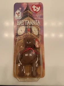 MCDONALD’S BRITANNIA THE BEAR RARE RETIRED BEANIE BABY TAG ERROR NEW IN PACKAGE - Picture 1 of 6