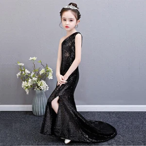 One Shoulder Sequined Sweep Train Princess Fitted Dress Pageant Party Gown - Picture 1 of 18