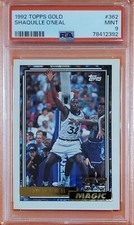 1992-93 Topps Gold Shaquille O'Neal SHAQ Rookie Card RC #362 PSA 9 HOF