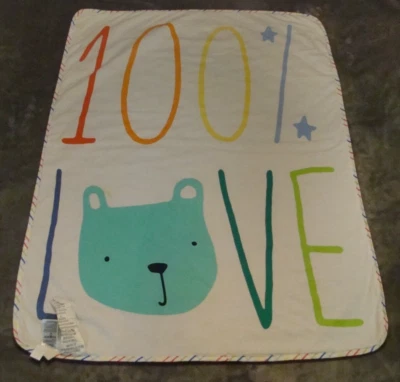 Одеяло Baby Gap 100% Love Bear хлопок полиэстер радужная полоса сзади - Изображение 1 из 4