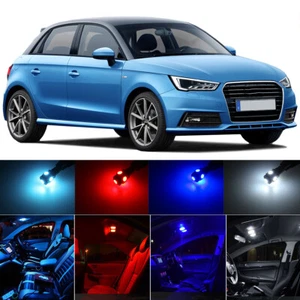 FOR AUDI A1 INTERIOR LED UPGRADE KIT Bulbs LIGHTS - WHITE RED BLUE ICE BLUE - Picture 1 of 12