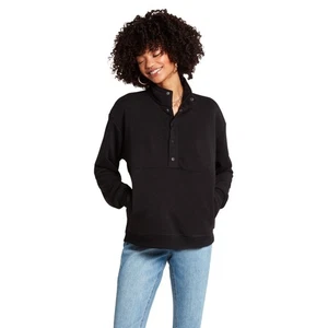 Volcom Womens Black Getting Staxxed Mock Neck Fleece Jacket Size Small S NEW - Picture 1 of 3