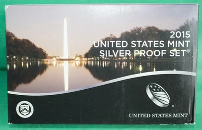 2015 S United States Mint Annual SILVER 14 Coin Proof Set Original Box and COA - Image 1 of 4