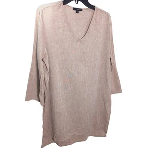 Vintage Y2K Harve Benard Kleid Damen Beige Leinen Landhaus Küste Größe Small - Bild 1 von 5
