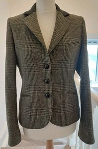 Really Wild Tweed Hacking Jacket Size 12 VGC  Khaki Dark Green. B145 - Picture 1 of 16