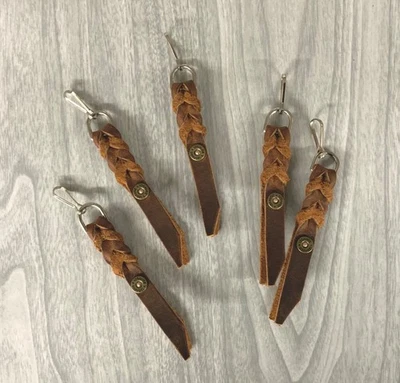 Tirador de cremallera de cuero, carcasa calibre 12, tirador de cremallera trenzada, tiradores de cremallera de abrigo, bala Foto 1 de 4