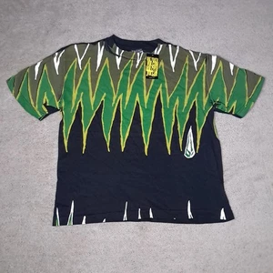 Vintage Y2K Volcom T-shirt Youth Small Black "Quake" Shark Tooth Logo - Picture 1 of 10