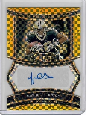 2024 Panini Select Signatures Marques Colston #SP-MCN Gold Prizm Auto 8/10 SP - Image 1 of 2