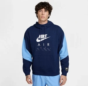 NIKE SPORTSWEAR  "AIR Hazard French Terry Hoodie" MEN'S NAVY PO Large HJ0273-492 - Picture 1 of 7