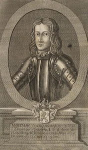 D. KRAFFT (1655-1724), Portrait des Hartmann von Habsburg, Kupferstich Barock - Bild 1 von 4