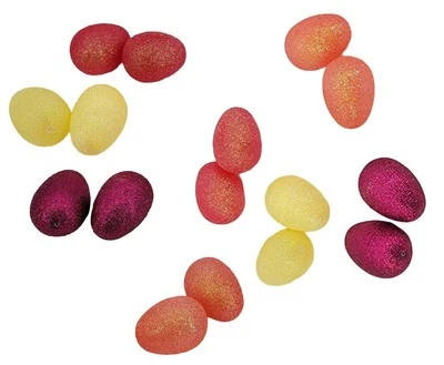 Glitter Easter Eggs 16 Pc Reds 2.25 inch Fashion Eggs for Egg Hunt Basket - Image 1 of 4