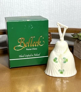 Vintage Belleek irische Porzellan Harfe Kleeblatt Glocke Goldmarke Irland Patrick - Bild 1 von 12