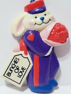 Vintage Refrigerator Magnet Avon 1992 Bunches of Love Bunny Rabbit Valentine - Picture 1 of 6
