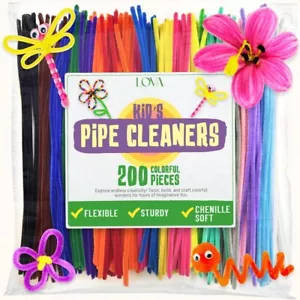 Pipe Cleaners Craft (200 Pcs, 20 Colors, 10 Each) Craft Pipe Cleaners Bulk, - Picture 1 of 5