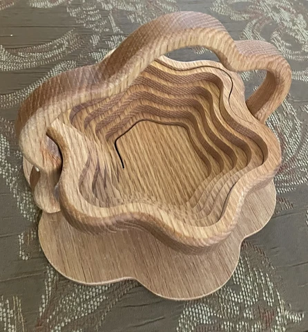 Octagonal Shaped Collapsable Basket,Wood Trivet To Basket,Centerpiece Decor Cover
