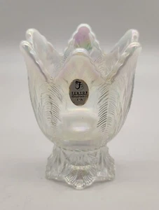 Vintage Fenton Opalescent Glass Tulip Two Way Candle Votive Holder Made in USA - Picture 1 of 9
