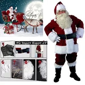 Traje Disfraz Papá Noel de Lujo Cosplay Santa Claus Navidad Traje SANTC03 B - Imagen 1 de 10
