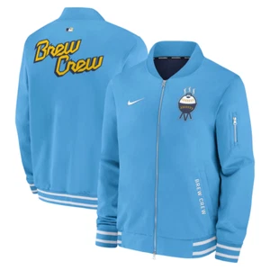 Milwaukee Brewers Nike 2025 City Connect Authentic Collection Bomber Jacket MLB - Picture 1 of 3