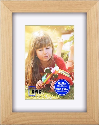 Marco de fotos de 6X8 pulgadas hecho de madera maciza y vidrio de alta definición Foto 1 de 4