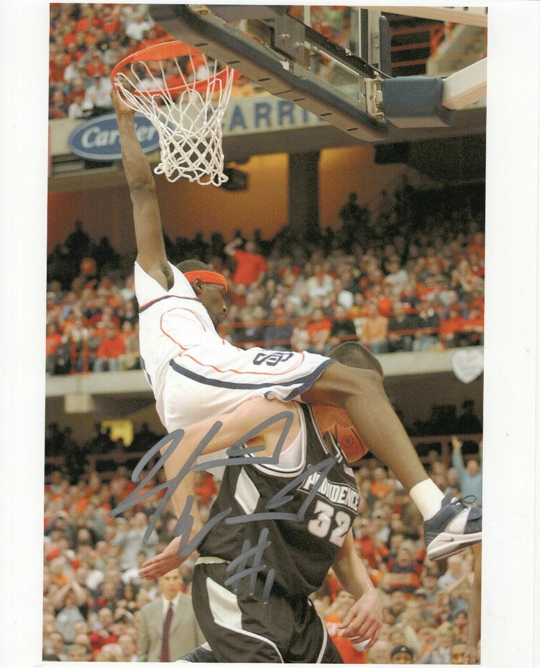 哈金·沃里克手签 8 x 10 彩色照片 + 可证明 SYRACUSE 橙色 T-BAG DUNK — 第 1/1 张图片