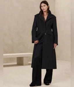 Banana Republic Isola Melton Sanduhr Deckmantel schwarz Größe Small neu mit Etikett - Bild 1 von 1