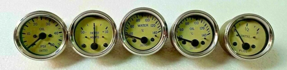 Classic Car Smiths Replica Electrical Oil Temp Amp Fuel Mechanical Oil Gauge YC - Image 1 of 3