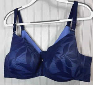 Cacique Women BALCONETTE BRA 46DD Blue Floral Lace Light Line Under Wire NEW - Picture 1 of 7