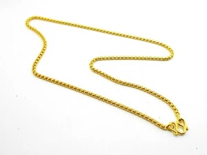Chain 22K 23K 24K THAI Baht Gold Plated Necklace Jewelry Girl 14 inch  - Picture 1 of 4