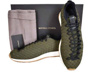 🆕️BOTTEGA VENETA *SPEEDSTER* Khaki INTRECCIATO LOW-TOP Sneakers EUR-40.5 US-7.5 - Picture 1 of 15