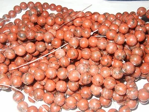 - Pietre Dure Forate a Filo - DIASPRO ROSSO VARIEGATO sfera 8 mm 46-50 pz ca. - Picture 1 of 1