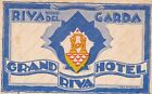 1900c RIVA DEL GARDA Grand Hotel Trento Cromolitografia Etichetta Simeoni
