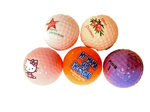 5  Fun Logo Collection Golf  Balls - Picture 1 of 1