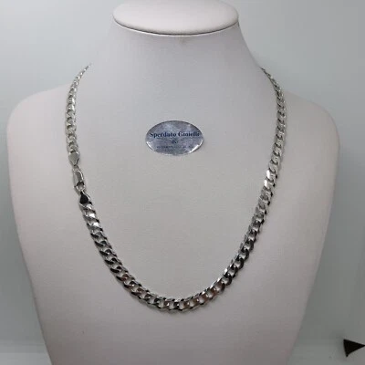 CATENA DA UOMO- UNISEX IN ARGENTO 925 A MAGLIA GRUMETTA DA 50 cm 31 GR. (0449) - Immagine 1 di 4