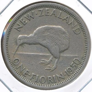 New Zealand 1950 Florin George VI - Very Fine - Picture 1 of 3