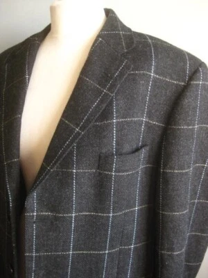 AQUASCUTUM 100% WOOL JACKET 44 REG pure new blue check plaid lindy bop sports - Image 1 of 4