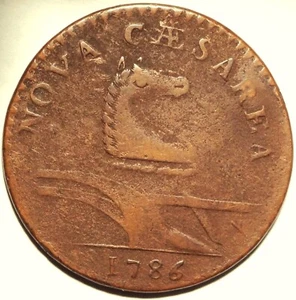 1786 14-J New Jersey Copper 1/2P Choice Very Fine Early American Colonial Coin - Picture 1 of 2