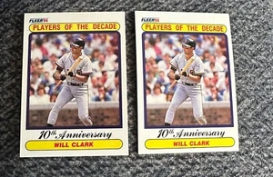 1990 Fleer Will Clark "32 Total Bases" Fehler & korrigierte Baseballkarten #630 - Bild 1 von 2