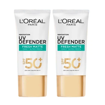 LOREAL UV DEFENDER FRESH MATTE LIGHTENING AIRLICIUM SPF50+ SHINE CONTROL 50ml x2 - Image 1 of 4