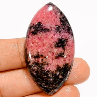 100% Natural Rhodonite Marquise Shape Cabochon Gemstone 74 Ct 45X25X6mm EE-51532 - Image 1 of 2