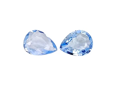 1.68CTS Blue natural aquamarine Pear cut 2Pcs loose gemstones "see video" - Image 1 of 3