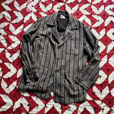 Vintage 1950s 60s Arrow Wool Blend Blazer Jacket Striped As Is Rockabilly - Image 1 of 4