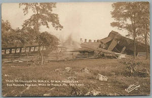 PINOLA PA 1912 WMRR RAILROAD ACCIDENT ANTIQUE REAL PHOTO POSTCARD RPPC - Picture 1 of 2