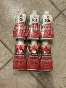 Rit Liquid Dye, 6 Pack Lot 3 Synth Racing Red, 3 Scarlet - Picture 1 of 3
